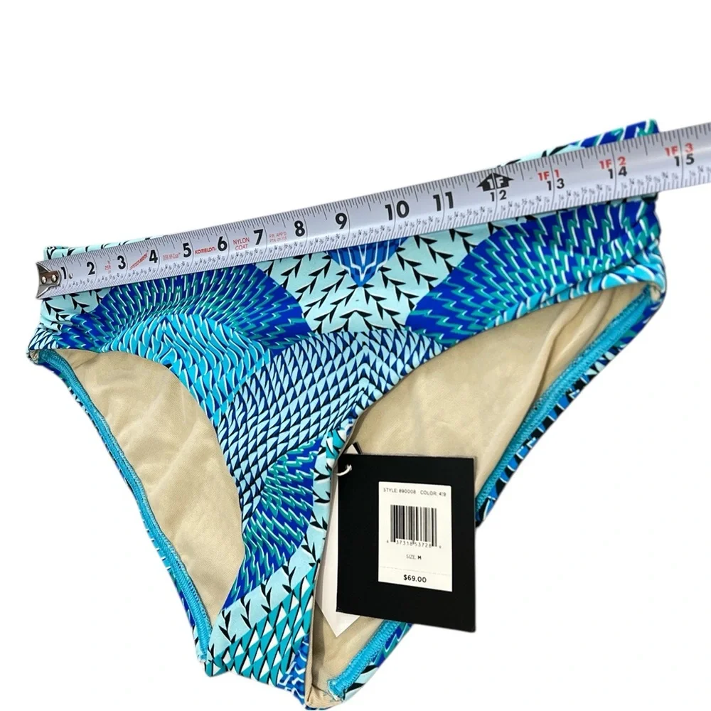 Echo Low Rise Bikini Bottoms Moderate Coverage, Blues, Sz Medium‎